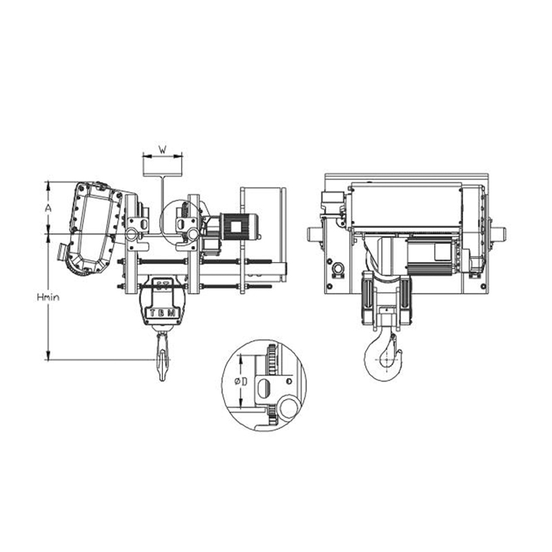 Polipasto de cable eléctrico de altura reducida SHA8
